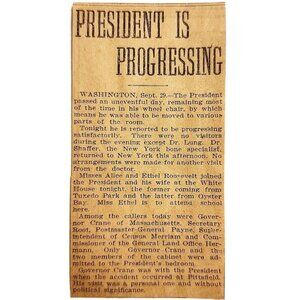 1902 Theodore Roosevelt Pittsfield Trolley Accident Injury News Clip DWKK27